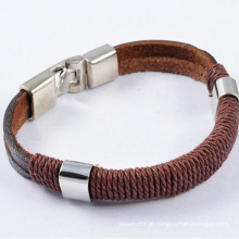 Handmade tecidos fazer homens pulseira de couro colorfu bracelete cordão